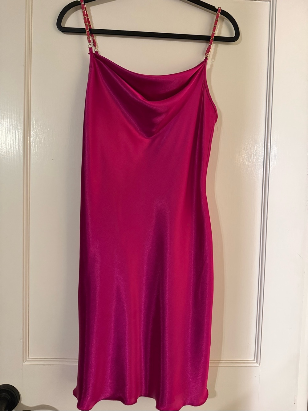 bebe Fuchsia Cowl-Neck Midi Slip Dress